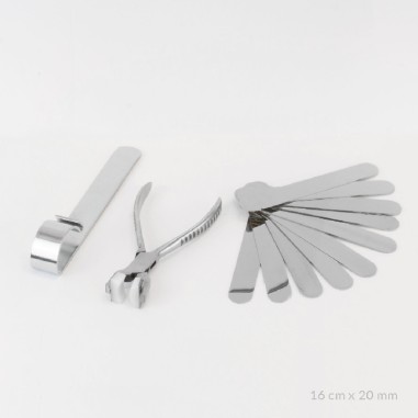 Kit básico de 10 pulseras de Acero Inoxidable + útiles de plegado | 16cm x 20 mm