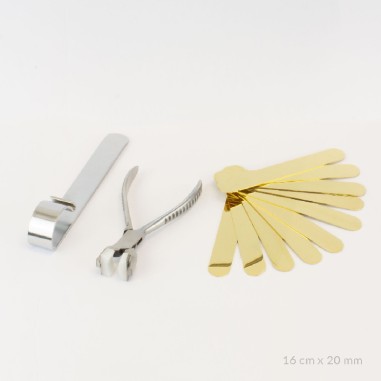 Kit de 10 bracelets en acier + outils de pliage  | 16cm x 20 mm