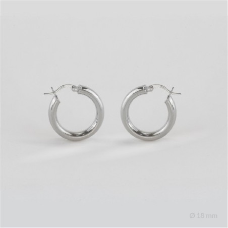 Boucles d'oreilles anneaux en Argent | Ø18 mm