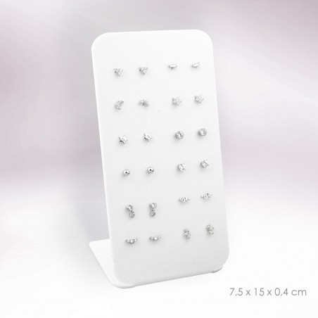 Présentoir - 12 paires de boucles d'oreilles (fermoir à vis)