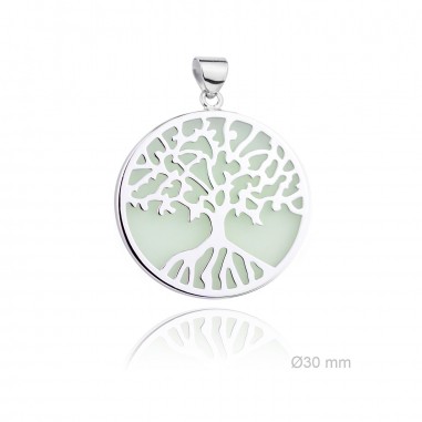 Colgante Árbol Vida base verde