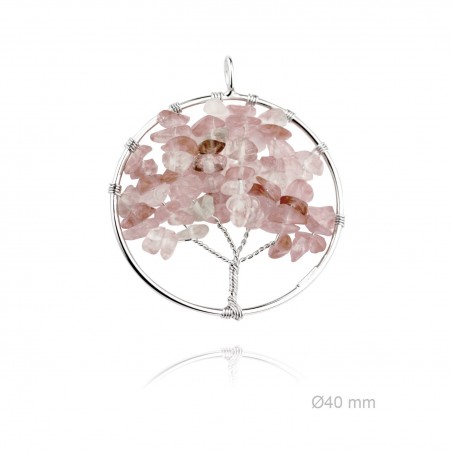 Cogante Árbol Vida Piedra N. Rosa 40mm