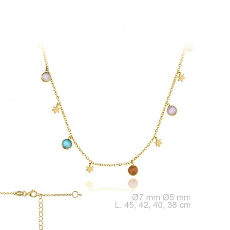 Gargantilla Copos-Piedras dorada