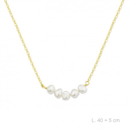 Gargantilla Perlas Hera Grande Dor.