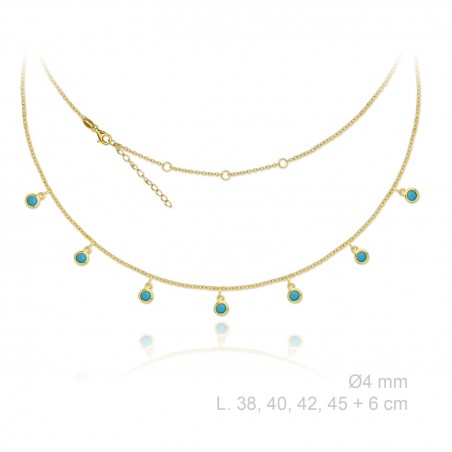 Gargantilla Turquesa Dorada ETERNITY