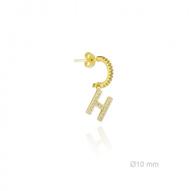 Pendiente Inicial circ. "H" Dorado