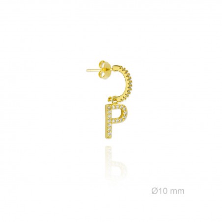 Pendiente Inicial circ. "P" Dorado