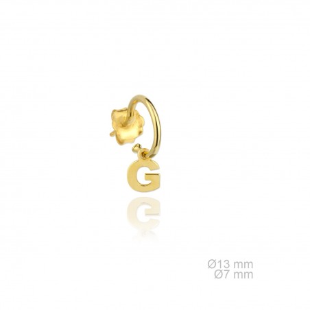 Pendiente Inicial lisa "G" Dorado