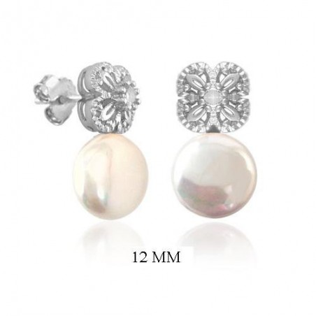 Pendientes Circonitas y Perlas Concha