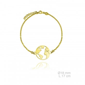 Pulsera Mundo cadena dorada