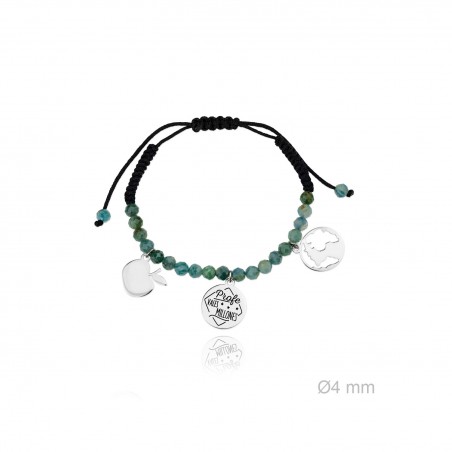 Pulseira de Prata Esterlina e Macramê