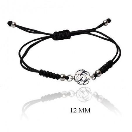 Pulseira de Prata Esterlina e Macramê