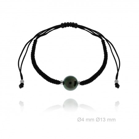 Pulsera con Macramé y Perla Sintética