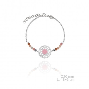 Pulsera Piedras Color Mamá Rosa