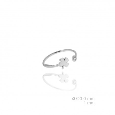 Anel de Prata Esterlina e Zircônia