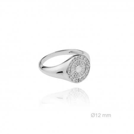 Anel de Prata Esterlina e Zircônia