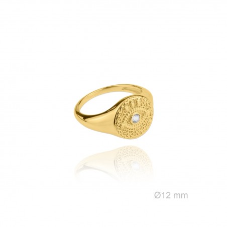 Anel de Prata Esterlina e Zircônia