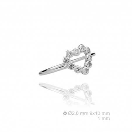 Anel de Prata Esterlina e Zircônia