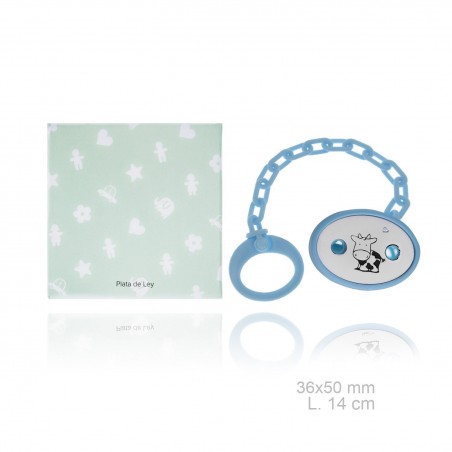 Chupetero ovalado de plata de ley 