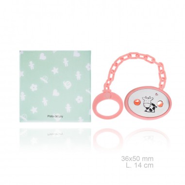 Porte-sucette en Argent avec clip en résine