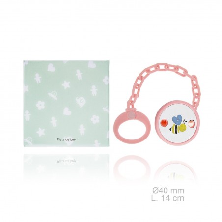 Chupeta em Prata Esterlina com clipe de resina