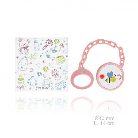 Silver Pacifier with resin clip