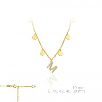 Garg. Letter chapas "M" Dorada