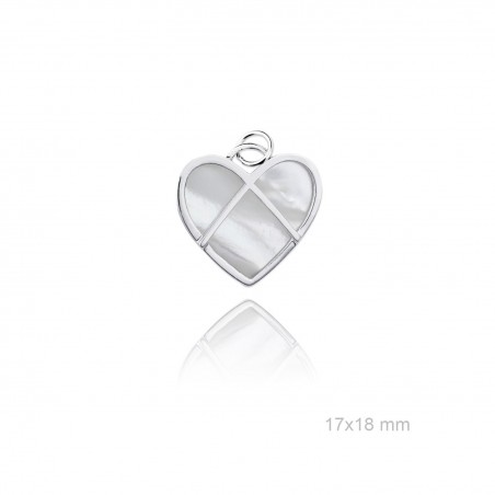Colgante Corazón nácar 17x18mm
