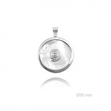 Colgantes de plata con base de nacar